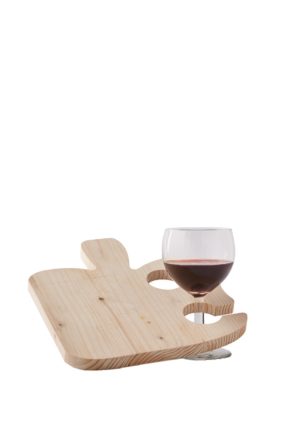 Tagliere per aperitivo in legno con spazio bicchiere
